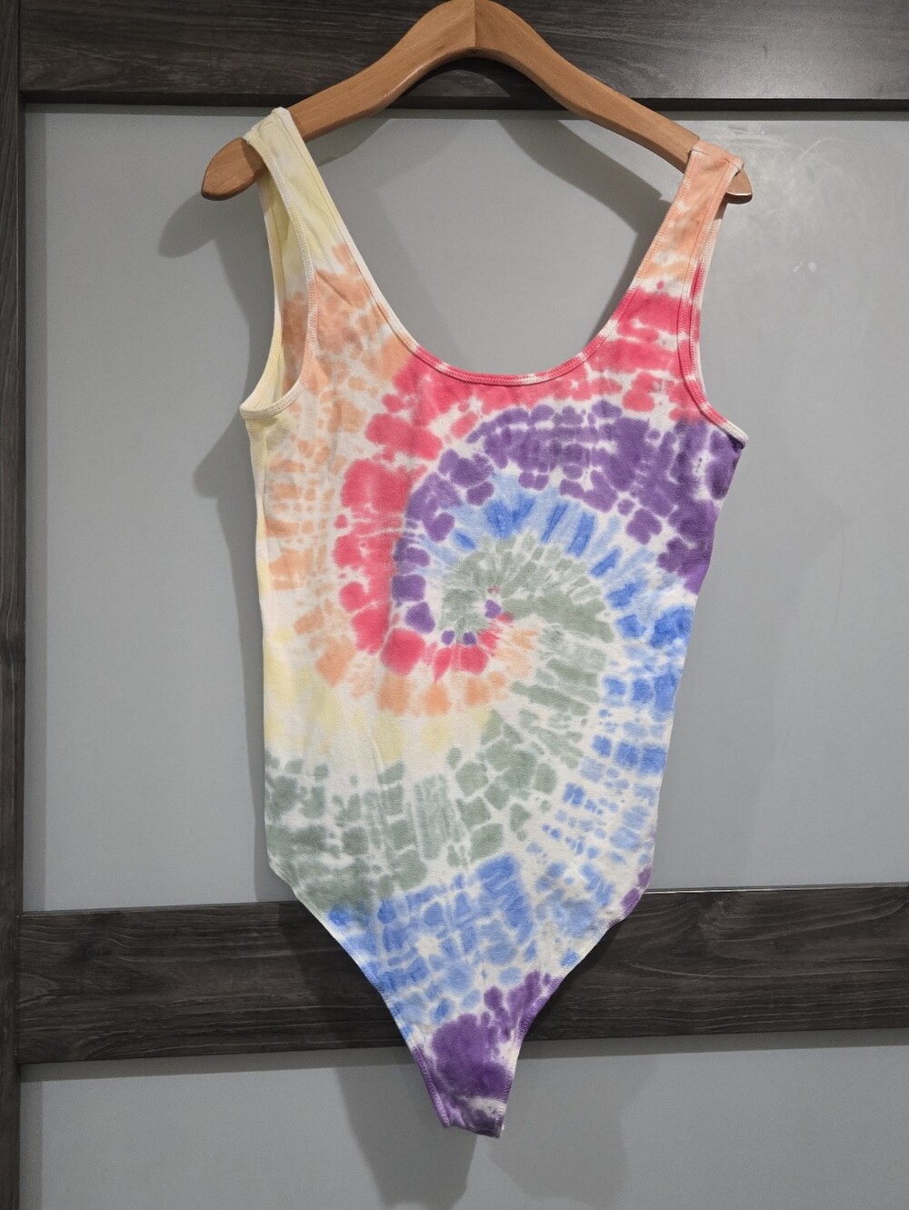Abercrombie & Fitch Tie Dye Rainbow Pride Thong Bodysuit Size Medium
